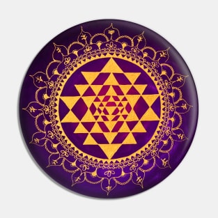 Sacred Geometry Sri Yantra Pin