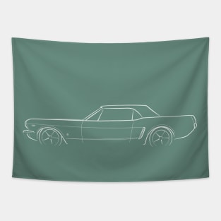 1965 Ford Mustang GT - profile stencil, white Tapestry