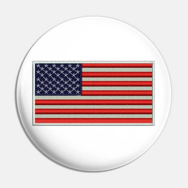 Embroidery American Flag Sticker Pin by anacarminda