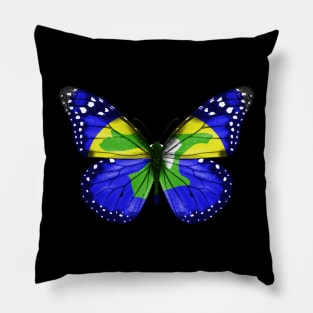 Chatham Islander Flag  Butterfly - Gift for Chatham Islander From Chatham Islands Pillow