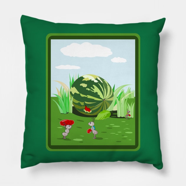 Ants cartoons Pillow by mypointink
