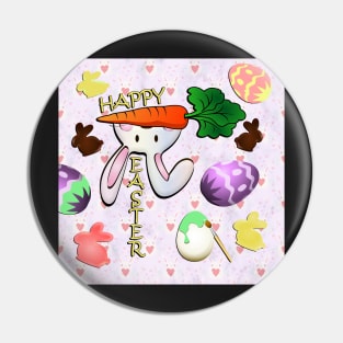 Happy Easter Bunny Cute Spring Eggs Easter Pin