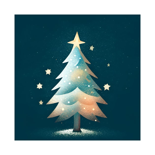 Magical Christmas Tree Under the Starry Night by Frim-Design