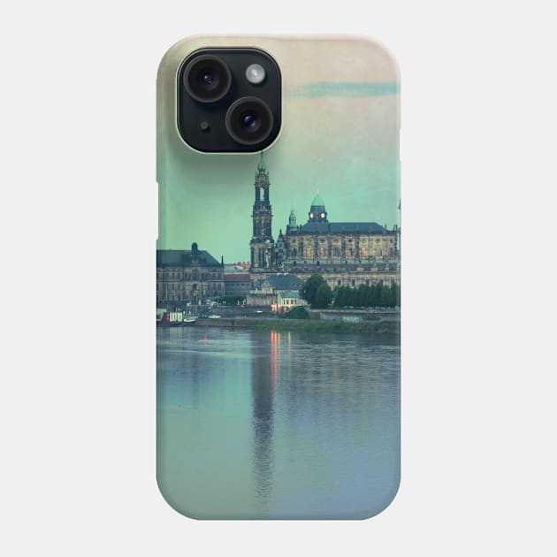 Beautiful Retro Photography from Dresden Germany sightseeing with rainbow sky Phone Case by BoogieCreates