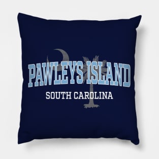 Pawleys Island South Carolina Palmetto Coastal Blue Pillow