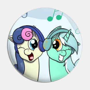 Lyra & Bon Bon with Headphones Pin