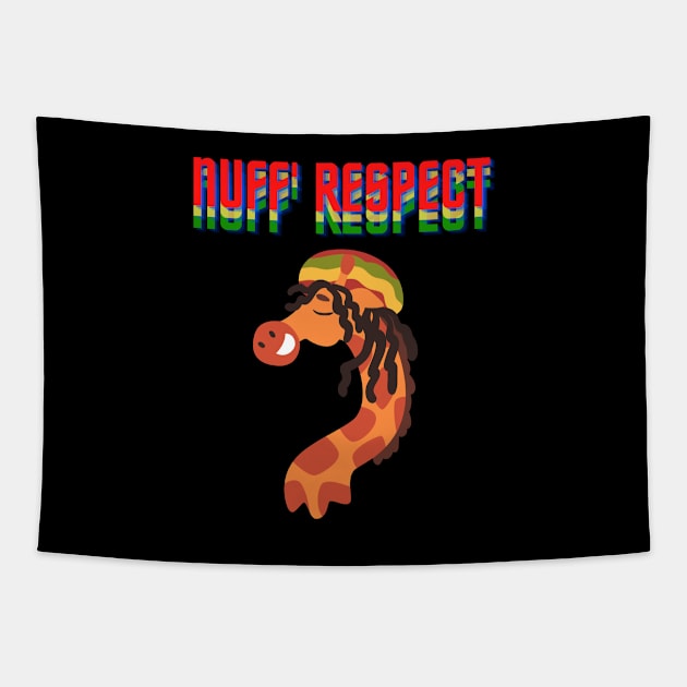 Nuff' respect rasta giraffe Tapestry by Psychodelic Goat