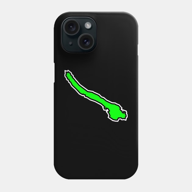 Galiano Island Silhouette - Lime Green Colour - Simple - Galiano Island Phone Case by City of Islands
