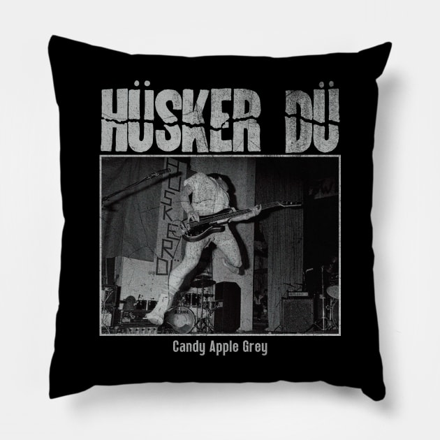 Husker Du // Candy Apple Vintage BW Pillow by Sal.Priadi