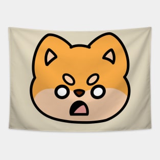 Surprised Shiba Face Tapestry