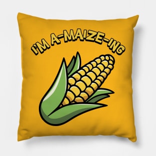 I'm A-Maize-ing! Cute Corn Cartoon Pillow