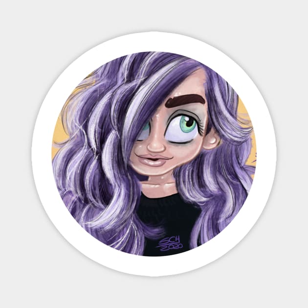 Purple Girl Magnet by Schink