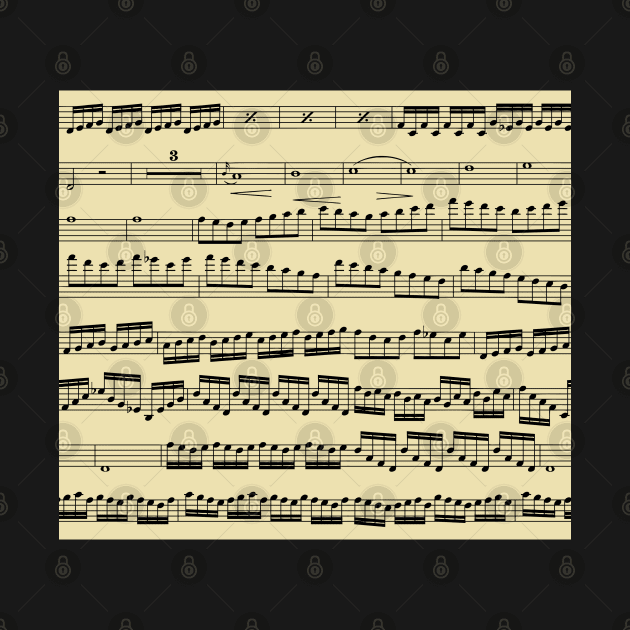 music notes - sheet music black on beige by kobyakov