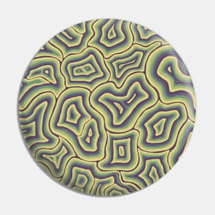 Purple Green Yellow Groovy Liquid Marble Swirl Pin