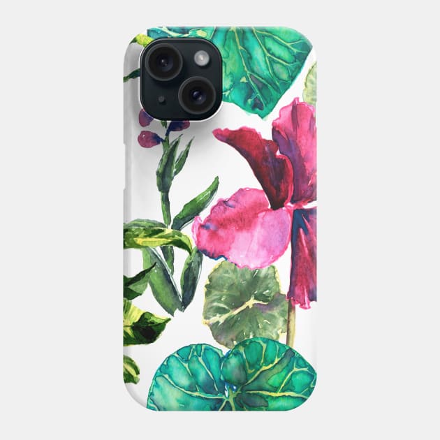 Seamless tropical flower Phone Case by Olga Berlet