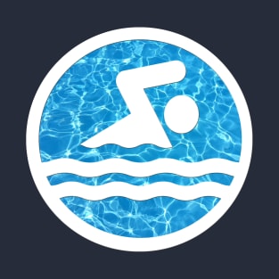 Swimming and Diving Swim Icon with Swimmer on Pool Water T-Shirt