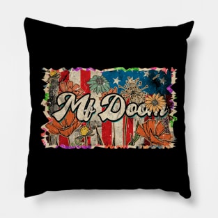 Lovely Retro Mf Doom Pattern 80s 90s Birthday Flowers Style Pillow