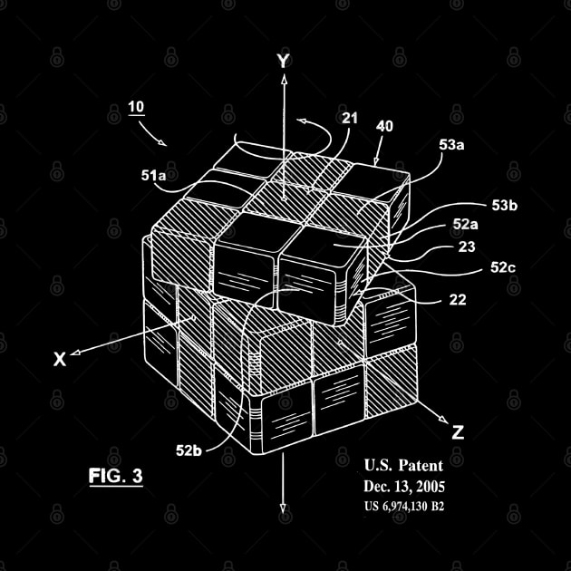 Rubiks Cube Puzzle Game Patent Print by MadebyDesign