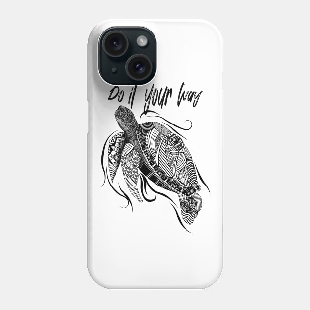 Turtle, Flower, Positive, Marine, Spiritual Phone Case by Strohalm