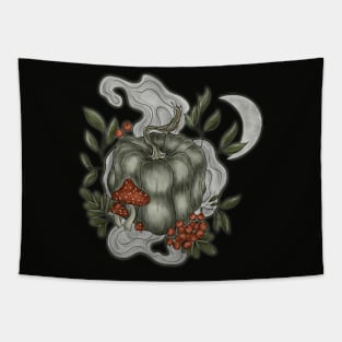 Green Pumpkin, Rowan and Mushroom Tapestry