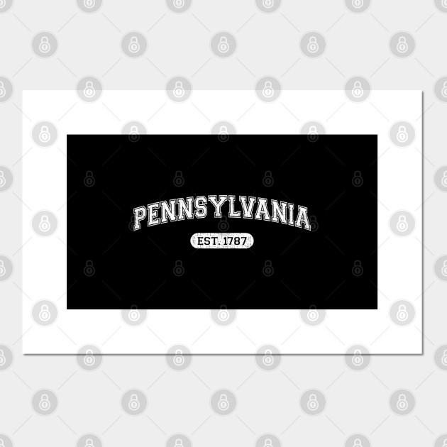 Classic College Style Pennsylvania 1787 Distressed University Design Pennsylvania Posters And Art Prints Teepublic