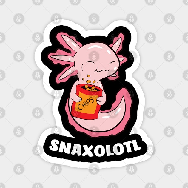 Cute Axolotl Lover Snaxolotl Kawaii Axolotl Food Sweets Magnet by EQDesigns