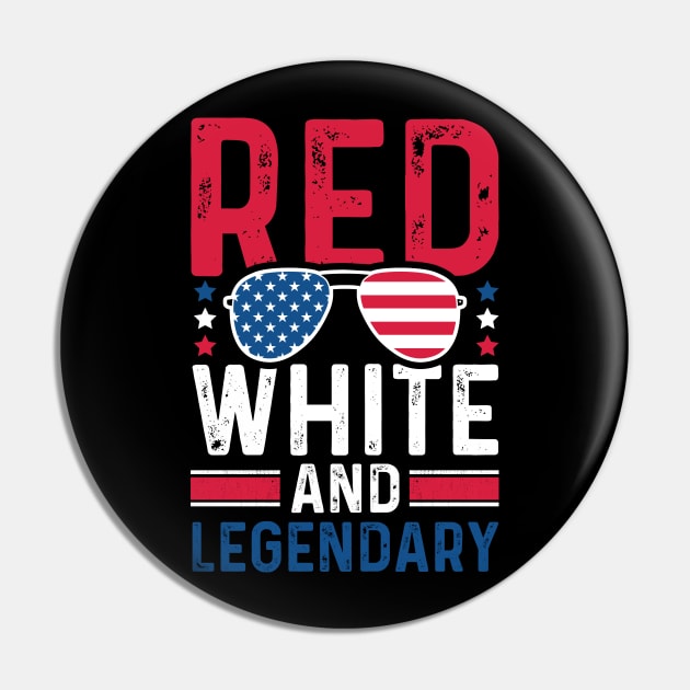 Red White And Legendary | Sunglasses (US Flag) Pin by Harlems Gee