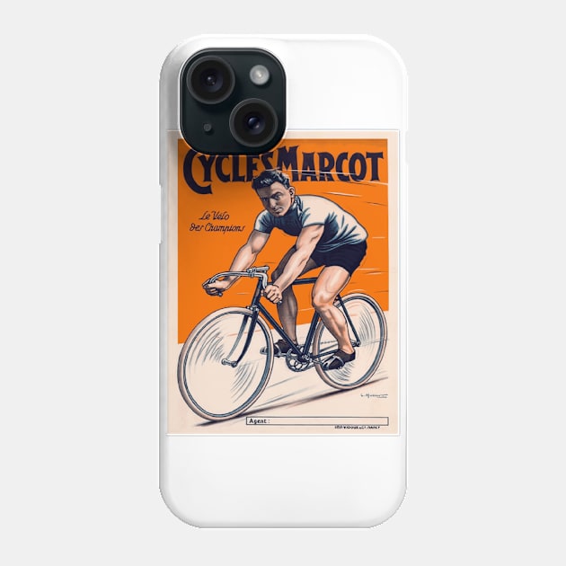 Cycles Marcot - Vintage French  Advertising Poster Design Phone Case by Naves