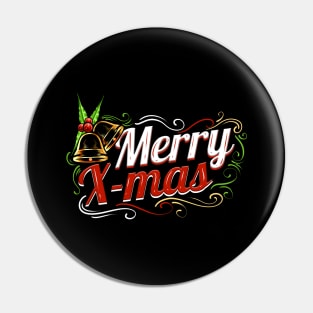 Mistletoe Bells Ornaments Logo For A Merry Christmas Pin