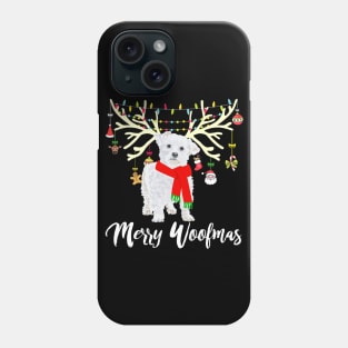 Merry Woofmas Maltese Reindeer Christmas Phone Case