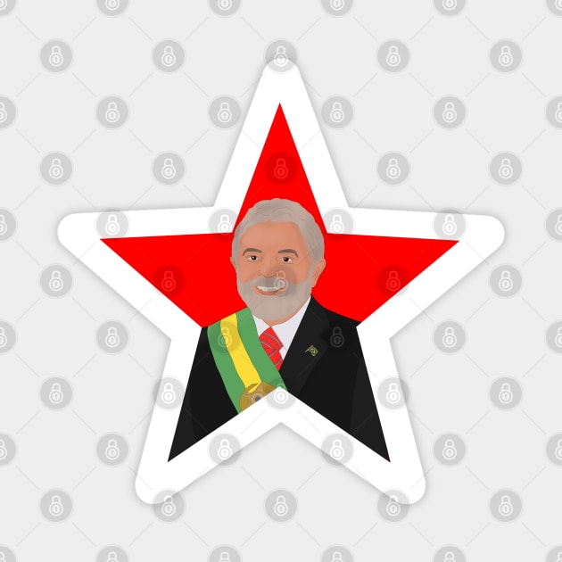 Lula Red Star Magnet by DiegoCarvalho