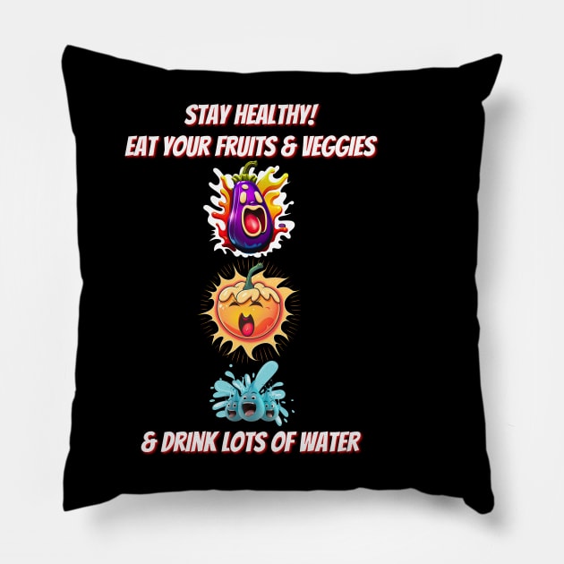 Stay healthy v1 Pillow by AI-datamancer