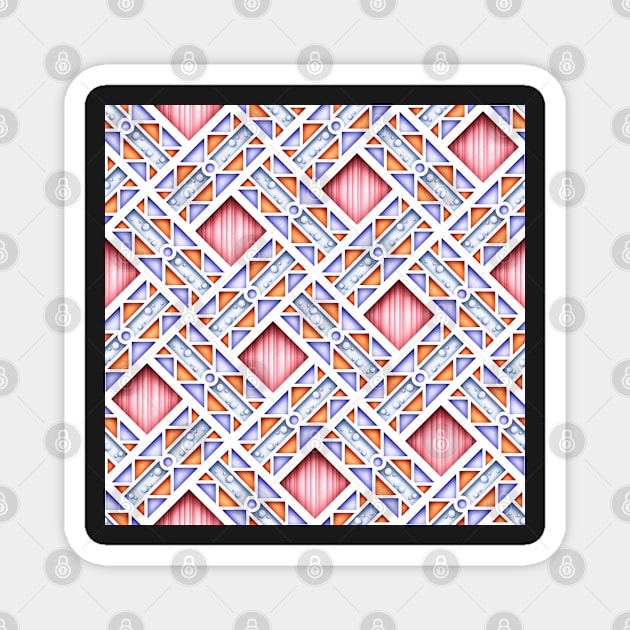 3d Geometric Pattern, Rhombic  Motif Magnet by lissantee