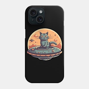 Cat Sitting On A UFO Phone Case