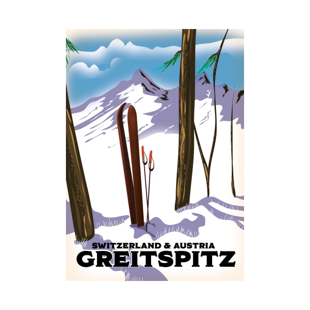 Greitspitz Switzerland & Austria Ski poster by nickemporium1