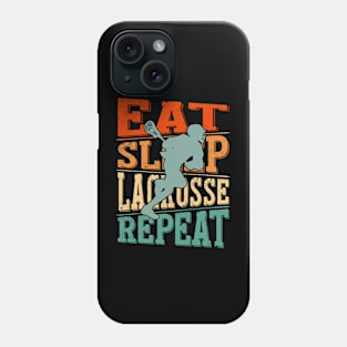 Eat sleep lacrusse repeat Phone Case