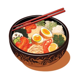 Ramen Bowl Bliss: Whimsical T-Shirt for Noodle Enthusiasts! T-Shirt