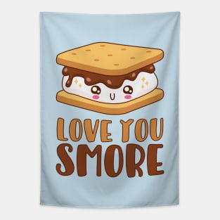 Love You Smore Cute Kawaii Marshmallow Pun Tapestry