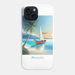 Retro Vintage Travel Serene Maldives Sailing Phone Case