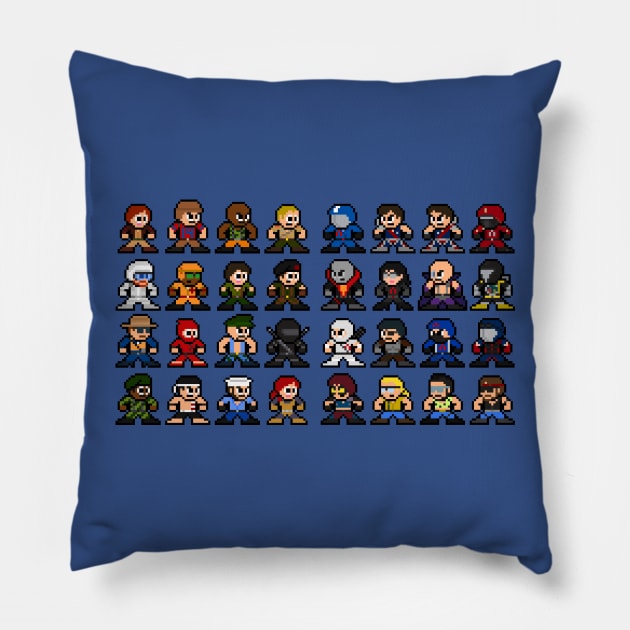 8-Bit GI Joe Cartoon Sprites Pillow by 8-BitHero