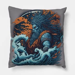 POSEIDON ART ILLUSTRATION Pillow