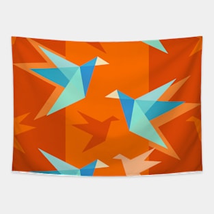 Cranes Pumpkin Pattern Tapestry