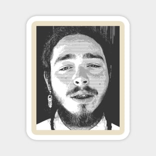 post malone in balck & white Magnet