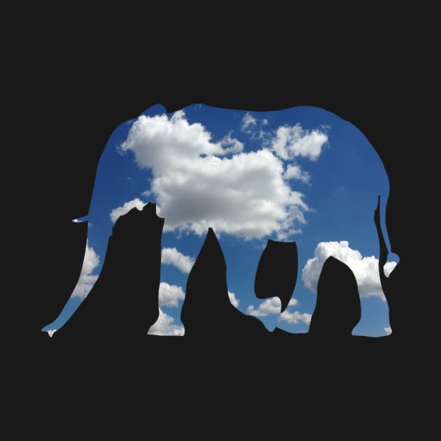 Elephant Mastodon Wild Animal Abstract Mammoth Clouds Sky Tusker Gift Pachyderm Shirt Cute by gdimido