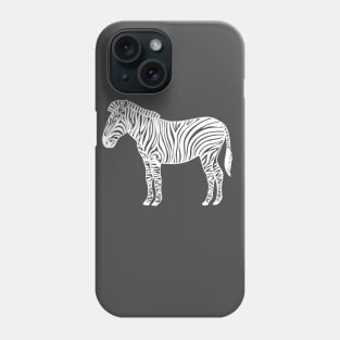 Zebra Ink Art - cool African animal design - on dark grey Phone Case