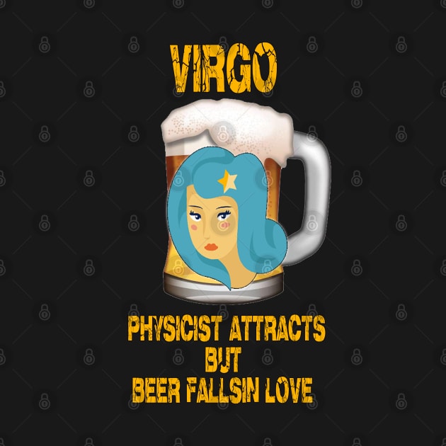 Virgo Sign Funny Beer T-Shirt by Cervezas del Zodiaco