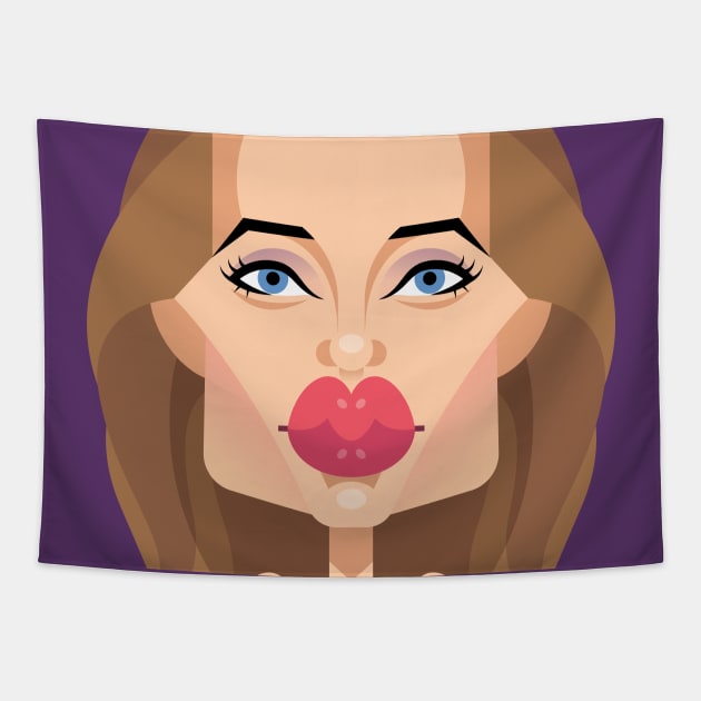 ANGEL lina Jolie Tapestry by Kaexi