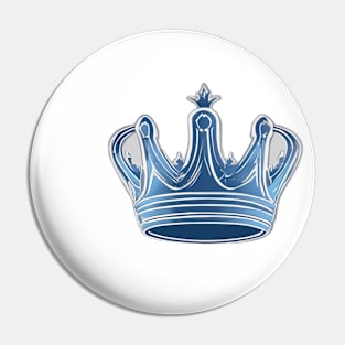 Royal Blue Crown Design - Monarch Emblem Graphic No. 491 Pin