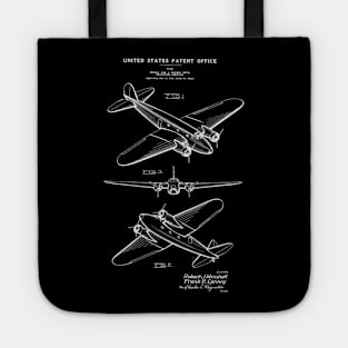 Boeing 247 Airplane Design Patent Print Tote