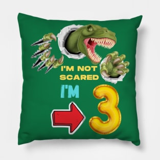 3rd Birthday Dinosaur Roaring Pillow